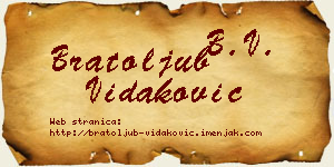 Bratoljub Vidaković vizit kartica